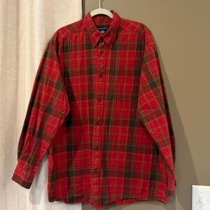 Hathaway Men's Red Plaid Long Sleeve Button Down, Size XXL